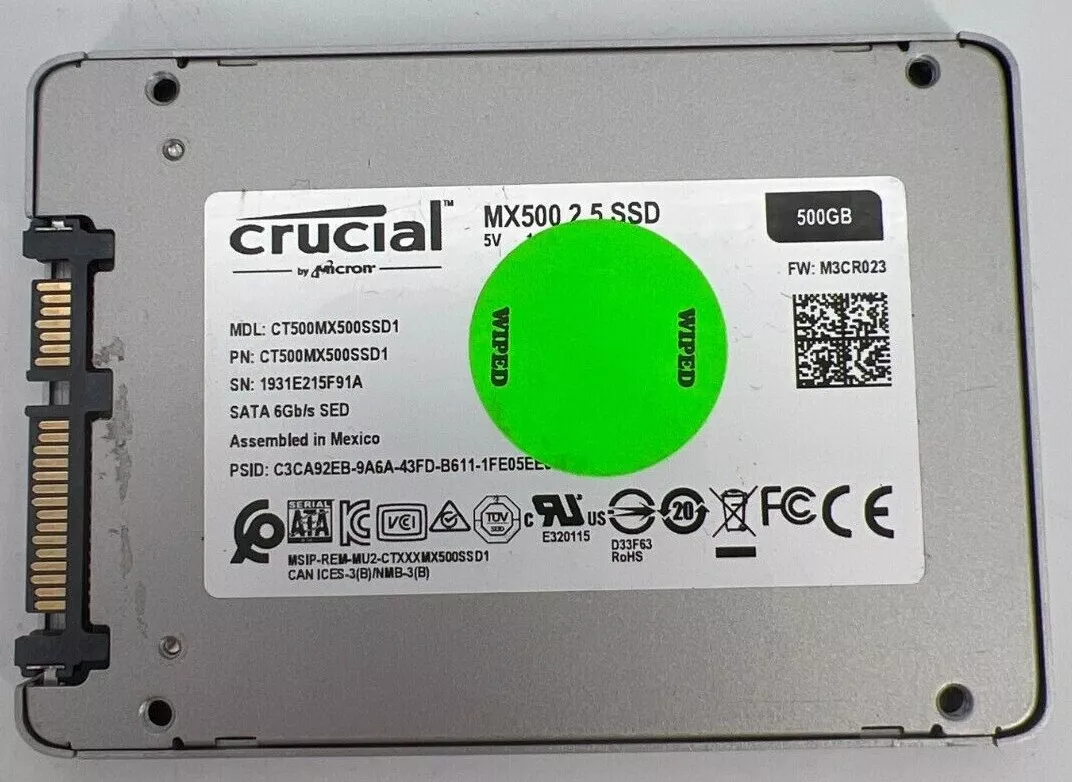 Crucial MX500 500GB Solid State Drive SSD SATA III 2.5