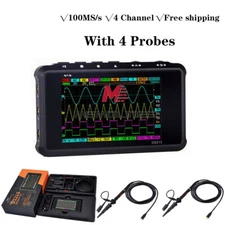 4 Channel 100MS/s Mini Portable Nano ARM DS213 Digital Oscilloscope With 4 Probe