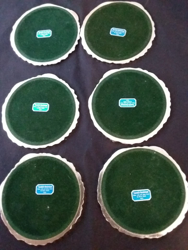 Holiday Poinsettia Coasters Wm A Rogers Oneida Set 6 Vintage Tarnish Resistant - Image 3 of 4