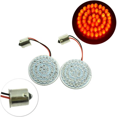 1156 Balle Rouge Clignotant Pour Avant Arrière Pour Harley Sportster XL Softail - Photo 1/4