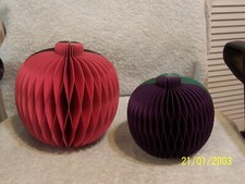 2 Halloween Autumn Paper Pumpkin Decor 2 Sided Colors See All Photos 8"  6"