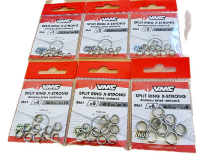 VMC Edelstahl X-Strong Spaltringe 3561 Ersatz für Kunstköder - alle Größen 