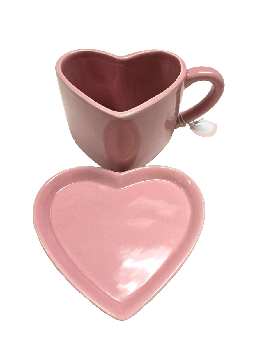 Set 6 Tazzine Caffè Ceramica A Forma Di Cuore Con Piattini – 200 Ml, 3 Colori