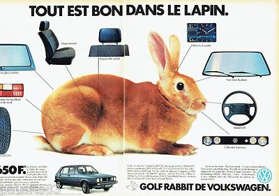 WERBUNG WERBUNG 106 1983 VOLKSWAGEN (2P) LA GOLF RABBIT