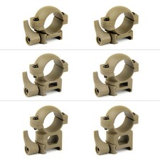 TAN 1" Diameter Scope Rings with Quick Detach Lever for Picatinny  Weaver