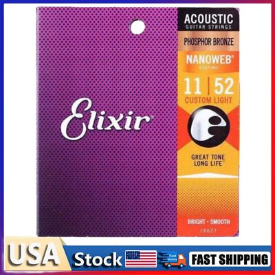 Elixir Strings Phosphor Acoustic Electric Guitar Strings 16027（11-52）2024 New