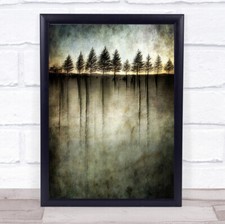 Dark water stands over me Abstract Composite Sepia Wall Art Print