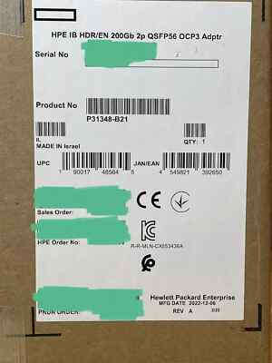 HPE 200Gb HDR QSFP56 2P OCP3 x16 Ethernet/InfiniBand Network Adapter NIC PCIe 4