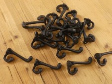 100 Cast Iron Black School Style Coat Hooks Hat Hook Tree Restoration 3 1/4"
