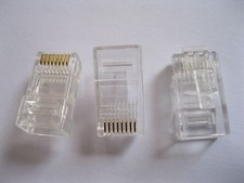 100 pcs RJ45 8P8C Modular Plug Network Connector CAT5 Waterclear New