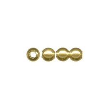 Bead, 100 Raw Brass Smooth 3mm Round Beads with 0.8-1.2mm Hole