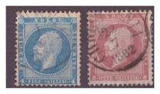 TIMBRES DE NORVEGE N° 4 ET 5 OBLITERES TTB COTE 65€