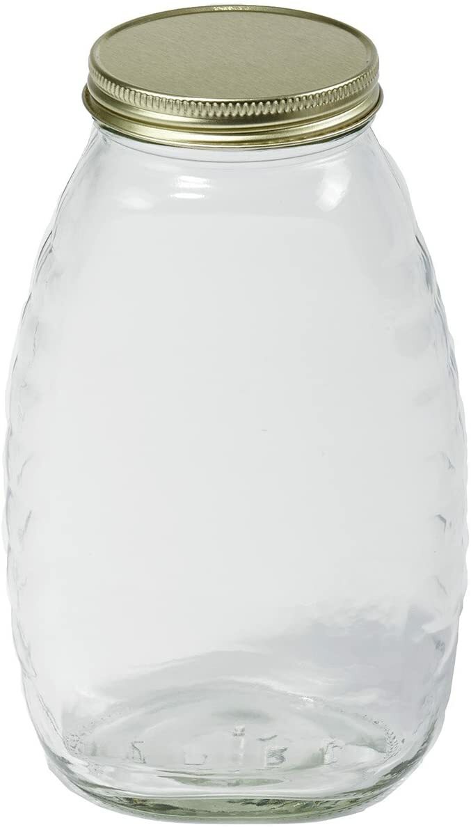 Little Giant Pound/32 Ounce Clear Glass Honey Jars w/Airtight