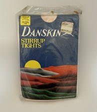 DANSKIN vintage 80's STIRRUP Tights, size C, STYLE 49, Theatrical Pink