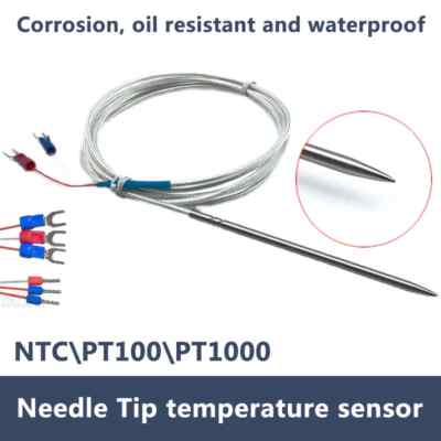 NTCPT100PT1000 Class A Temperature Sensor 4X100mm Needle Tip Wire Shielded 