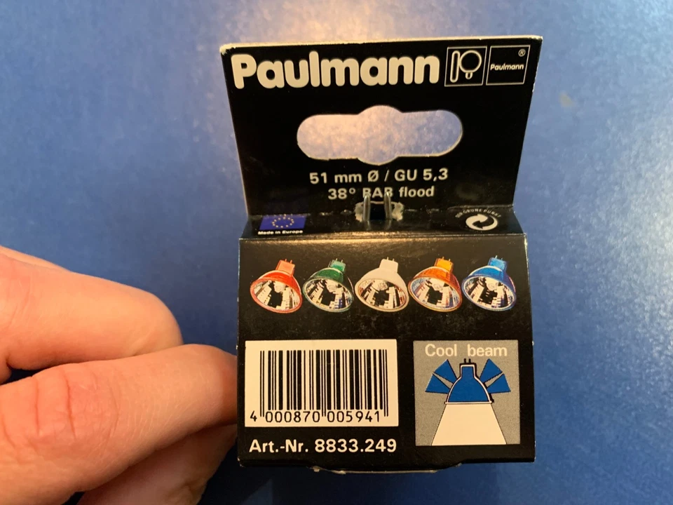 Paulmann Halogen Lamp GU5.3 20W Blue 12V Reflector Lamp 38° 8833.249 Halogen - Image 3 of 4