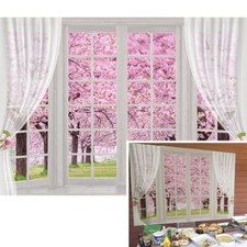Cherry Blossoms Window Backdrop Pink Cherry Flower backdrops for Photoshoot