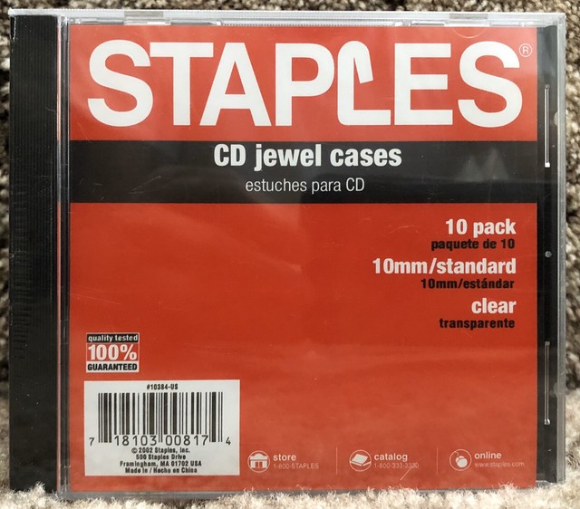 Set of 2 Staples BRAND Standard CD JEWEL Cases 10/pack (10384) for sale