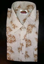 NOS Vtg 70's Printed LS Western Shirt Pearl Snap Deadstock Miller Mint Sz XL RAB