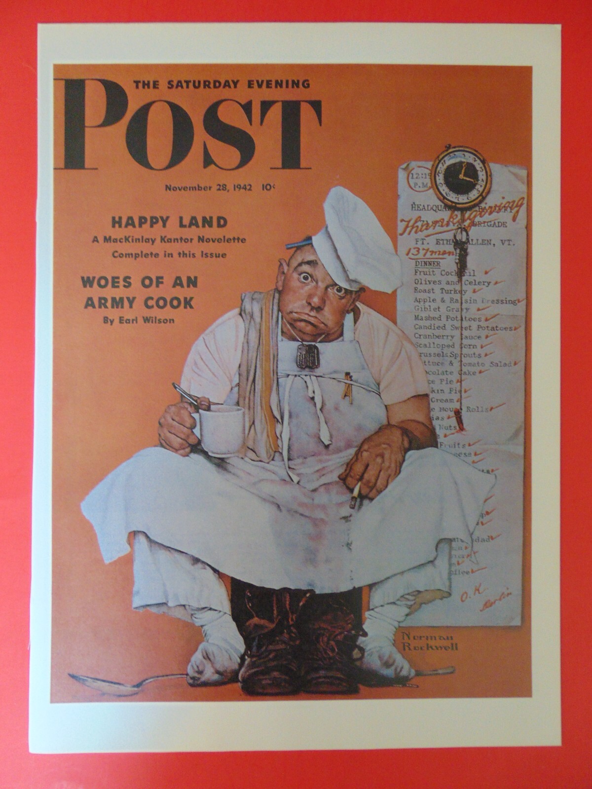 Saturday Evening Post Nov 28, 1942  (REPRINT) Norman Rockwell (COVER ONLY)