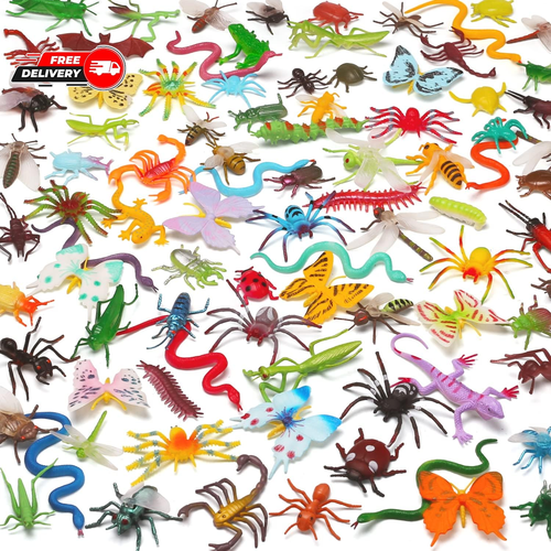 100 Pcs Realistic Mini Bugs Toy, Plastic Insects Figurines for Kid Children - Picture 9 of 12