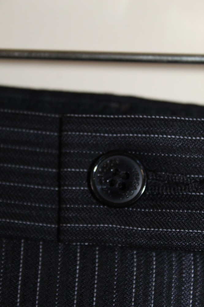 VERSACE COLLECTION Dress Pants Men's 37x31 Black Gray Silver Wool Flat Front