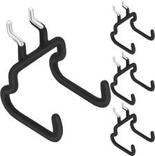 4 Pieces Pegboard Hooks Pegboard Drill Holder Double Power Tool Black Flat Utili