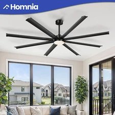 96" Industrial Ceiling Fan Commercial w/ Light & Remote Reversible Quiet Motor