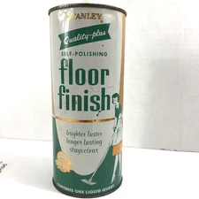 Vintage Stanley Products, Self Polishing Floor Shine Tin Can and half full.