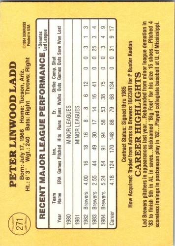 1985 Donruss Baseball - Pick / Choose Your Cards List 1 - Picture 267 of 399