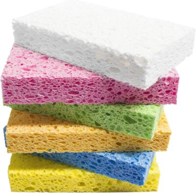 ARCLIBER Cellulose Sponges,Heavy Duty Scrub Kitchen Sponge,Clean Tough (6 Pack)
