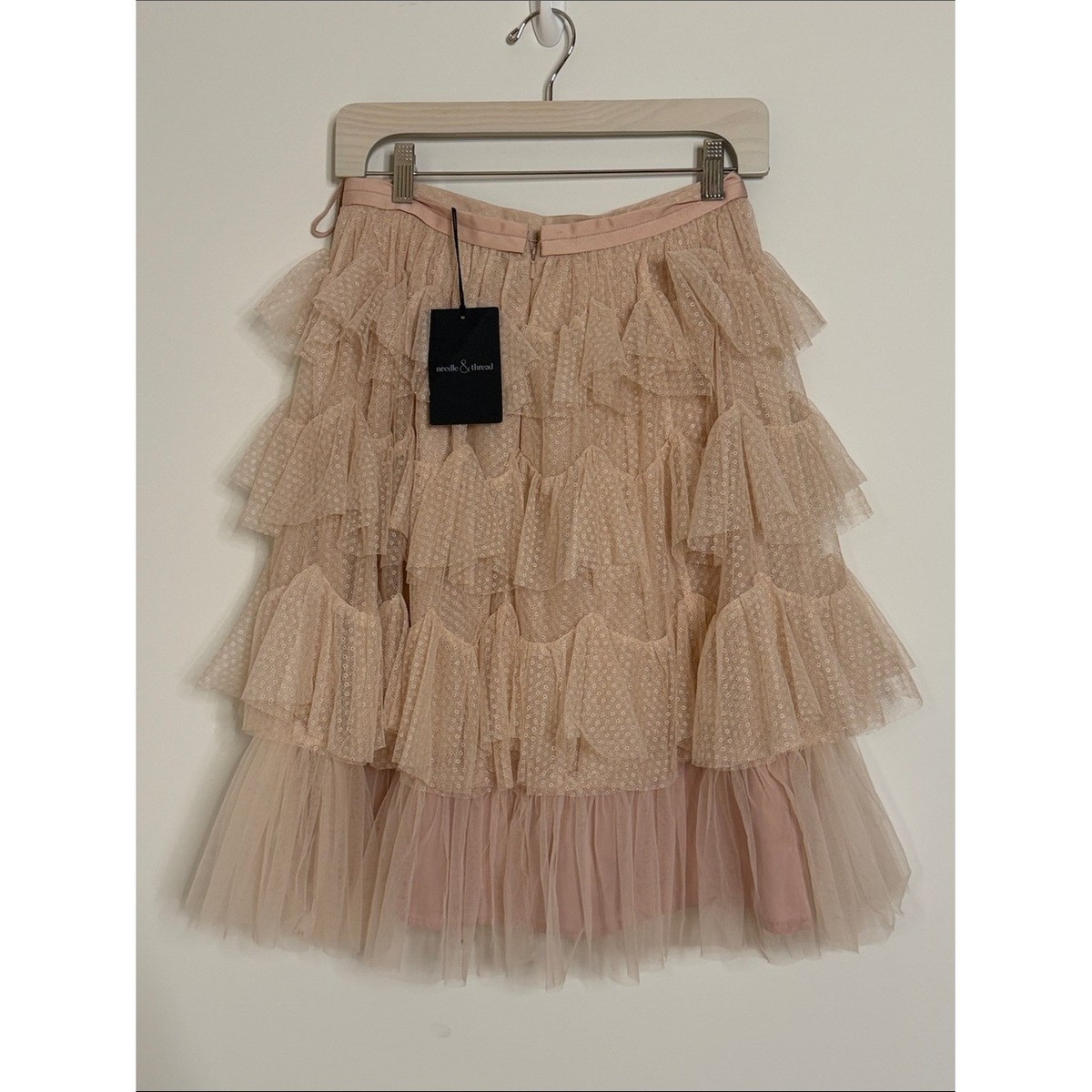 NWT Needle and Thread Scallop Tulle Skirt In Rose Quartz Size 4 View 3