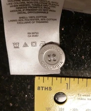 1 Button Four 4 Hole Flat Gray Columbia Lost Button Pants Shorts Replacemet