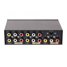DTECH Powered 4 Way 3 RCA Splitter Box 1 in 4 Out Composite Video Audio Distribu