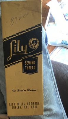 Lily Mills Company Sewing Thread - 12 Spools - White - Wooden Spools