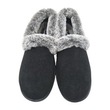 Skechers Womens Cozy Campfire Team Toasty plush gray faux Suede Fur Sz 8 black