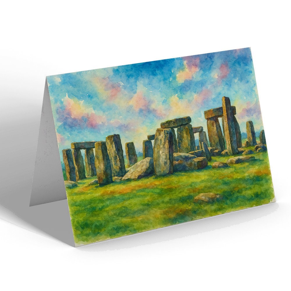 GREETING CARD - Stonehenge, Amesbury (d) - Vintage Art Style | eBay UK