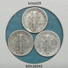 Mercury dime lot of 3, 1943-D, 1943-P, 1943-S.  90% silver coins — photo 2