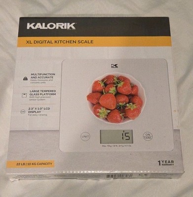 Kalorik XL Digital Kitchen Scale 22 Lb Capacity Silver Model 42428