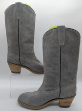 Vintage Wolverine Grey Suede 1973 Cowboy Western Boots Sz 6.5 M Women s Girls