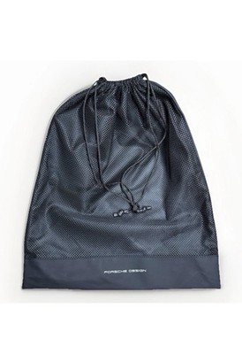 PORCHE DESIGN Mesh Front Travel Bag Black 11.5x14 In Drawstring Shoes Storage