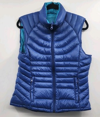 Bernardo Women's Blue Goose Down Packable puffer vest Sz M