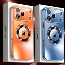 Case For iPhone 17 16 15 14 13 Pro Max Magsafe Glass Lens Protection back Cover