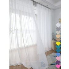 Window White Sheer Curtains 72 Inches Long 2 Panels Sheer White Curtains Clear C