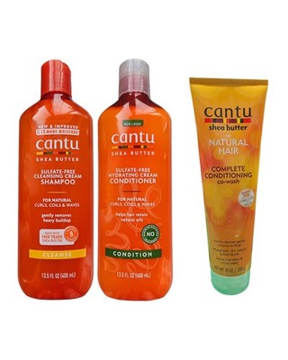 Cantu Sheabutter Shampoo 400ml & Conditioner 400ml & Conditioner Co Wash 10oz