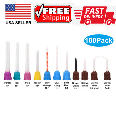 Dental Mixing Tips for Impression Material, C&B, Cements 100/PK US Free Shipping