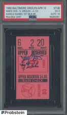 1980 Harold Baines First Home Run Ticket Stub PSA 5 AUTO 10 Inscribed POP 1 HOF