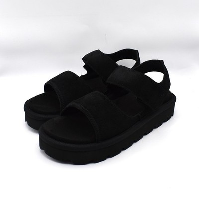 Koolaburra by UGG Womens Tizz Suede Platform Sandals Black Size 9 NEW 1167750