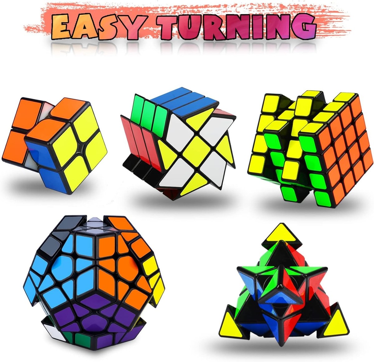 Speed Cube Set, Puzzle Cube, Magic 2x2 4x4 Pyraminx Pyramid