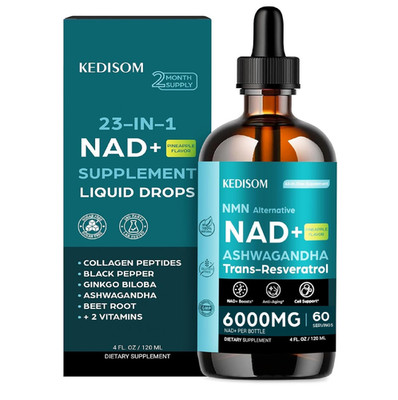 Liposomal NAD Supplement - Total 6000Mg NAD+ Blend Liquid Drops with Resveratro